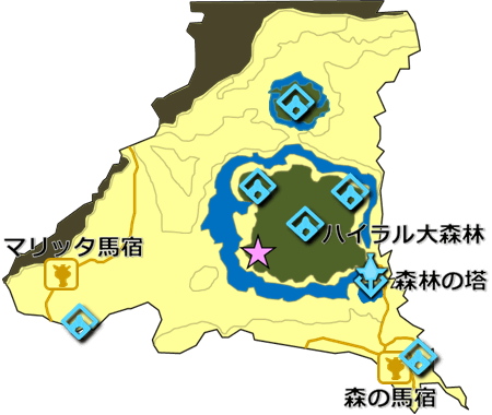 『操りの力のしれん』の祠の場所の地図