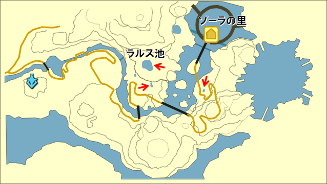 ラネールのゴーゴーガエルの生息場所の地図