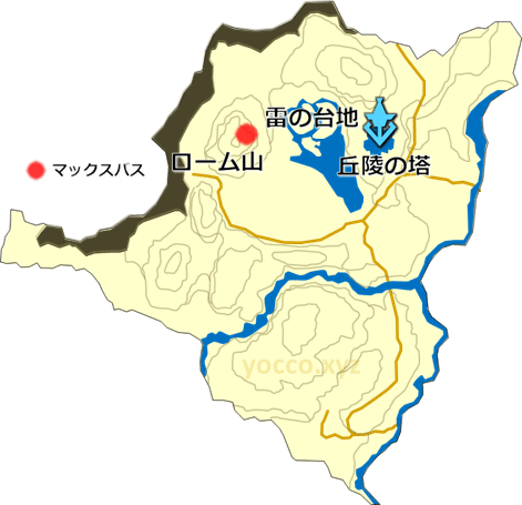 ハイラル丘陵のマックスバスの生息場所の地図