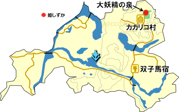 西ハテールの姫しずかの生息場所の地図