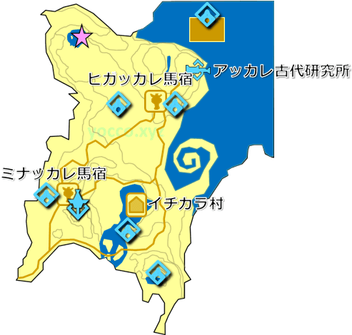 『ドクロの左目』の祠の場所の地図