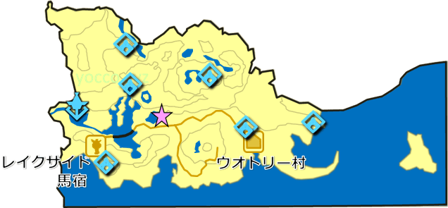 『稲妻が開く試練』の祠の場所の地図