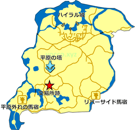 チンクルの頭巾のある場所(交易所跡)の地図