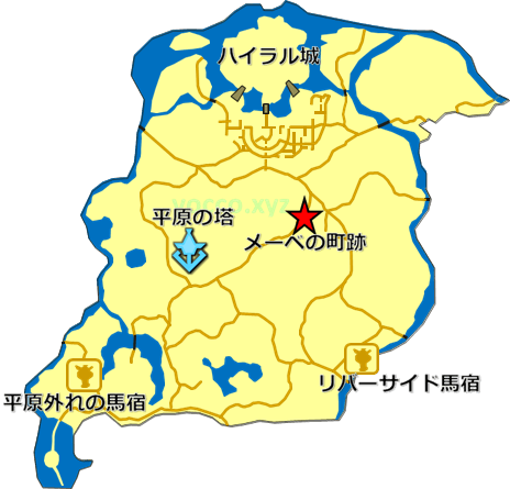 チンクルのズボンのある場所(メーベの町跡)の地図