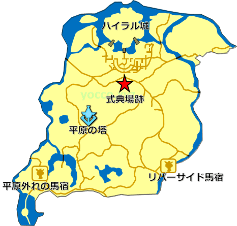 ファントムの鎧のある場所(式典場跡)の地図