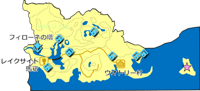 野生の試練が行われる場所(サイハテノ島)の地図