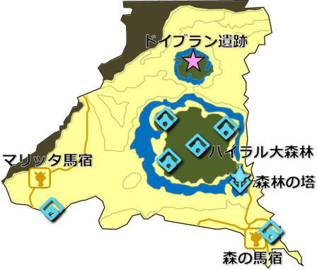 『暗闇の試練』の祠の場所の地図