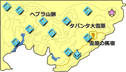 『断崖の試練』の祠の場所の地図