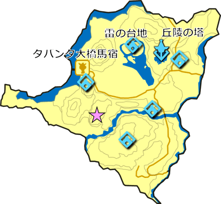 『赤き月の夜に』の祠の場所の地図